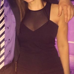 Black dress with mesh top